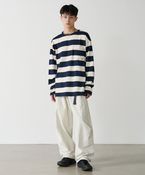 NOUN（ノウン）の「stripe long sleeves (navy)（Tシャツ/カットソー・メンズ・その他・1/2）」の2枚目の写真