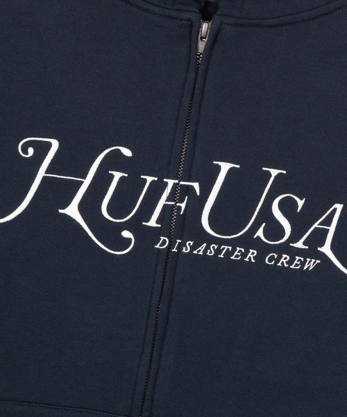 HUF(ハフ)の「MANHATTAN FULL ZIP HOODIE(パーカー・メンズ・アッシュ/ネイビー・S/M/L/XL/XXL)」の16枚目の写真