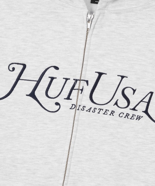 HUF(ハフ)の「MANHATTAN FULL ZIP HOODIE(パーカー・メンズ・アッシュ/ネイビー・S/M/L/XL/XXL)」の15枚目の写真