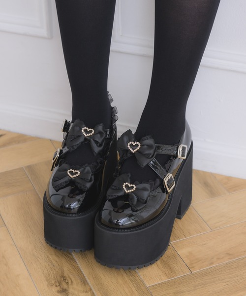 ROJITA（ロジータ）の「クロスベルトリボン厚底シューズ（その他シューズ・レディース・マルチ/ブラック・38/37/36）」の3枚目の写真