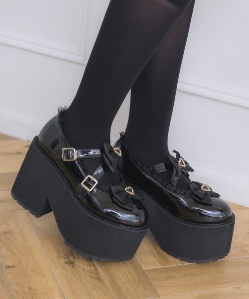 ROJITA（ロジータ）の「クロスベルトリボン厚底シューズ（その他シューズ・レディース・マルチ/ブラック・38/37/36）」の7枚目の写真