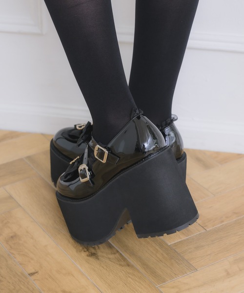 ROJITA（ロジータ）の「クロスベルトリボン厚底シューズ（その他シューズ・レディース・マルチ/ブラック・38/37/36）」の10枚目の写真