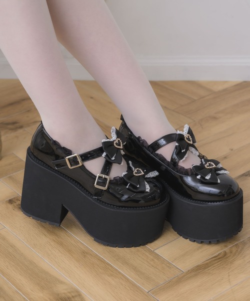 ROJITA（ロジータ）の「クロスベルトリボン厚底シューズ（その他シューズ・レディース・マルチ/ブラック・38/37/36）」の15枚目の写真