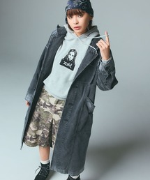 X-girl | FADED STAND COLLAR LONG COAT(トレンチコート)