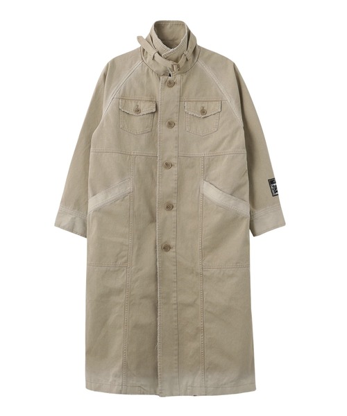 X-girl(エックスガール)の「FADED STAND COLLAR LONG COAT(トレンチコート・レディース・ブラック/ベージュ・S/M)」の11枚目の写真