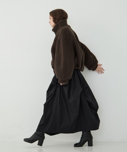 CLANE(クラネ)の「【CLANE/クラネ】BALLOON BOA BLOUSON/バルーンボアブルゾン(ブルゾン・レディース・アイボリー/ブラウン/グレー・2/1)」の16枚目の写真