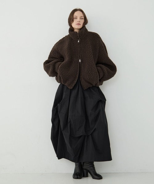 CLANE(クラネ)の「【CLANE/クラネ】BALLOON BOA BLOUSON/バルーンボアブルゾン(ブルゾン・レディース・アイボリー/ブラウン/グレー・2/1)」の17枚目の写真