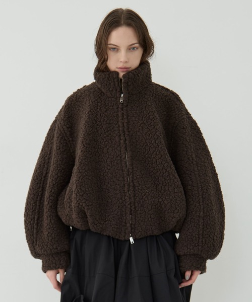 CLANE(クラネ)の「【CLANE/クラネ】BALLOON BOA BLOUSON/バルーンボアブルゾン(ブルゾン・レディース・アイボリー/ブラウン/グレー・2/1)」の12枚目の写真