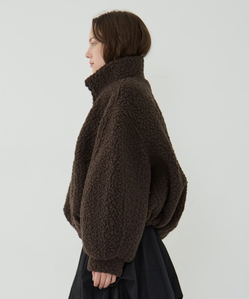 CLANE(クラネ)の「【CLANE/クラネ】BALLOON BOA BLOUSON/バルーンボアブルゾン(ブルゾン・レディース・アイボリー/ブラウン/グレー・2/1)」の11枚目の写真