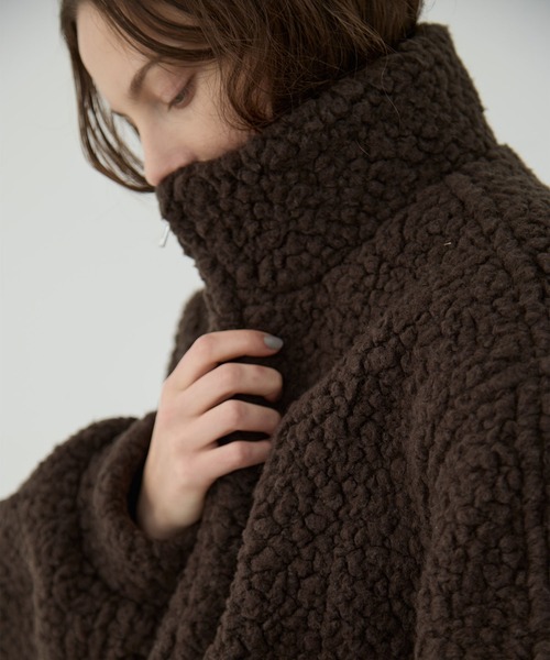 CLANE(クラネ)の「【CLANE/クラネ】BALLOON BOA BLOUSON/バルーンボアブルゾン(ブルゾン・レディース・アイボリー/ブラウン/グレー・2/1)」の9枚目の写真