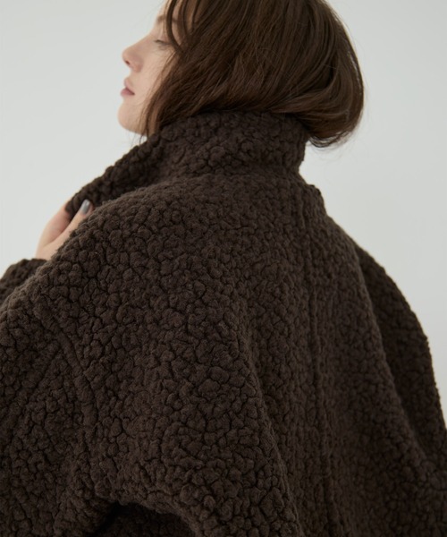 CLANE(クラネ)の「【CLANE/クラネ】BALLOON BOA BLOUSON/バルーンボアブルゾン(ブルゾン・レディース・アイボリー/ブラウン/グレー・2/1)」の6枚目の写真