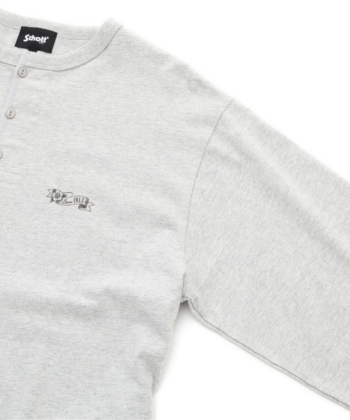 schott（ショット）の「Schott/ショット/SHAKEHAND HENLEY LS T-SHIRT/シェイクハンド ヘンリーロンT（Tシャツ/カットソー・メンズ・グレー/ホワイト/ベージュ・M/L/XL/2XL）」の17枚目の写真