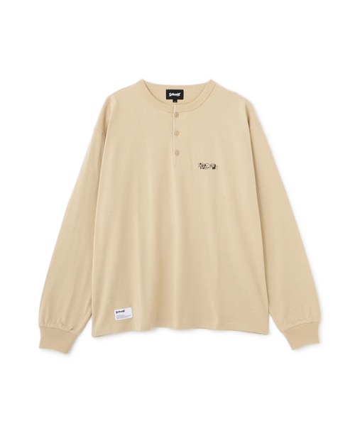 schott（ショット）の「Schott/ショット/SHAKEHAND HENLEY LS T-SHIRT/シェイクハンド ヘンリーロンT（Tシャツ/カットソー・メンズ・グレー/ホワイト/ベージュ・M/L/XL/2XL）」の15枚目の写真