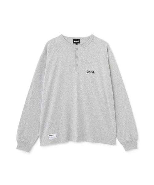 schott（ショット）の「Schott/ショット/SHAKEHAND HENLEY LS T-SHIRT/シェイクハンド ヘンリーロンT（Tシャツ/カットソー・メンズ・グレー/ホワイト/ベージュ・M/L/XL/2XL）」の13枚目の写真
