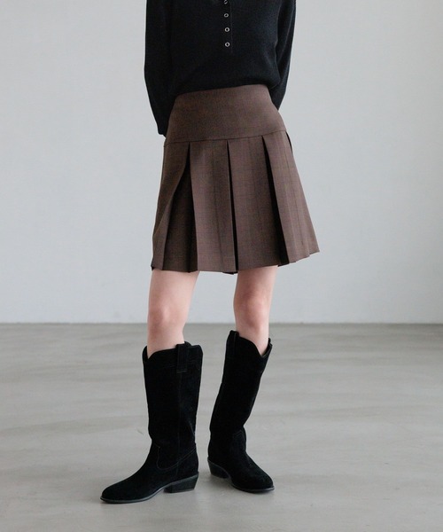 LOWRYS FARM(ローリーズファーム)の「チェックプリーツミニスカート 632529(スカート・レディース・チャコールグレー/ブラウン・FREE)」の2枚目の写真