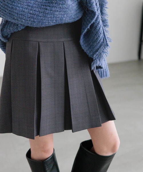 LOWRYS FARM(ローリーズファーム)の「チェックプリーツミニスカート 632529(スカート・レディース・チャコールグレー/ブラウン・FREE)」の8枚目の写真