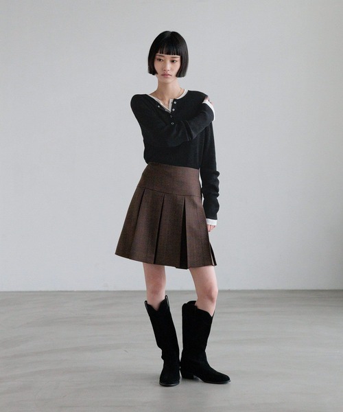 LOWRYS FARM(ローリーズファーム)の「チェックプリーツミニスカート 632529(スカート・レディース・チャコールグレー/ブラウン・FREE)」の7枚目の写真
