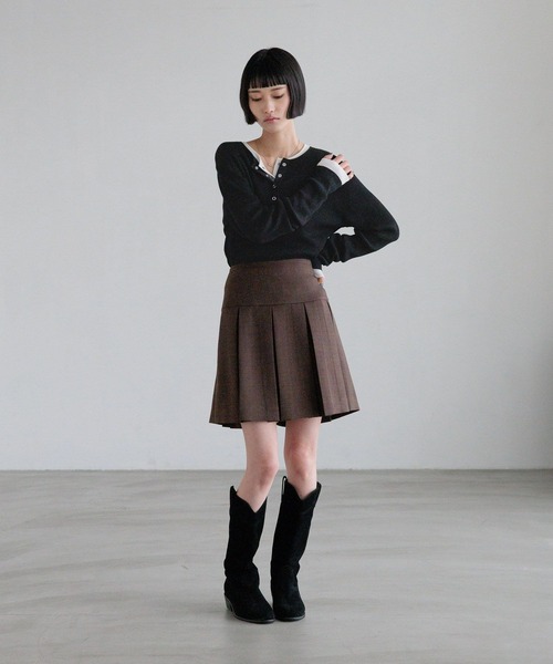 LOWRYS FARM(ローリーズファーム)の「チェックプリーツミニスカート 632529(スカート・レディース・チャコールグレー/ブラウン・FREE)」の6枚目の写真