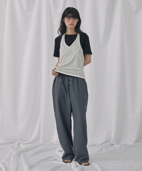 Unblend(アンブレンド)の「【Unblend】パウダーツイル ローライズ イージースラックス(スラックス・レディース・ダークブラウン/アイボリー/ライトグレー/ブラック/グレー系・M/L/S)」の7枚目の写真
