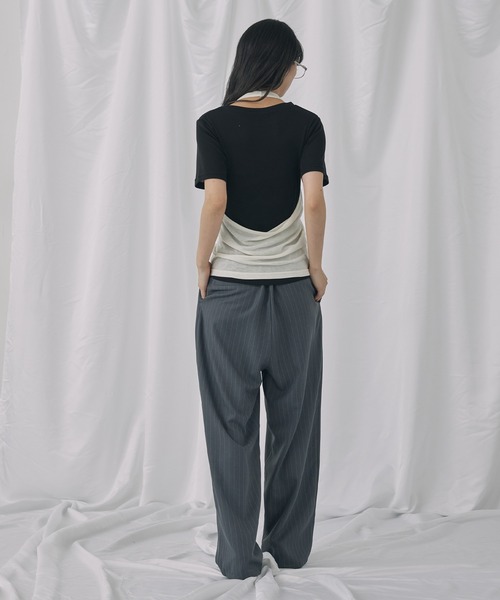 Unblend(アンブレンド)の「【Unblend】パウダーツイル ローライズ イージースラックス(スラックス・レディース・ダークブラウン/アイボリー/ライトグレー/ブラック/グレー系・M/L/S)」の8枚目の写真