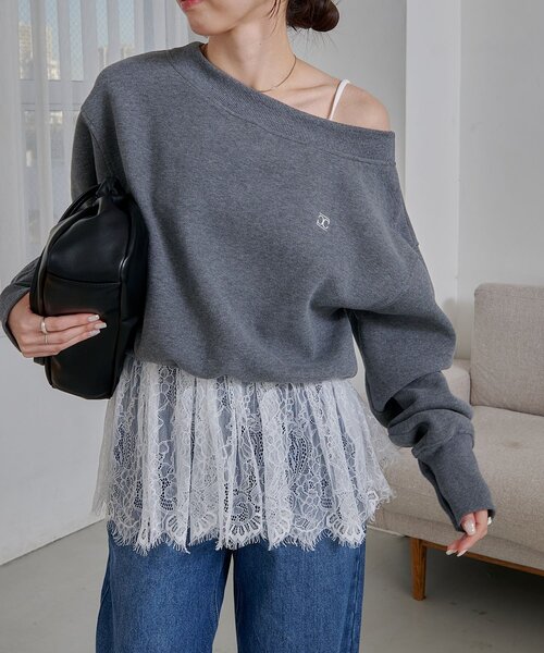 CAPRICIEUX LE'MAGE（カプリシューレマージュ）の「レースキャミ（キャミソール・レディース・ホワイト/ブラック・FREE）」の4枚目の写真