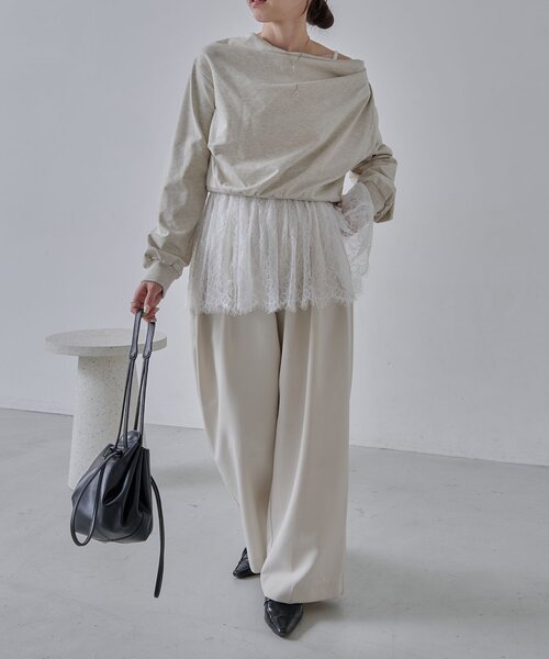 CAPRICIEUX LE'MAGE（カプリシューレマージュ）の「【トレンド感あるレイヤードコーデに！調整可能◎】レースキャミ（キャミソール・レディース・ホワイト・FREE）」の14枚目の写真