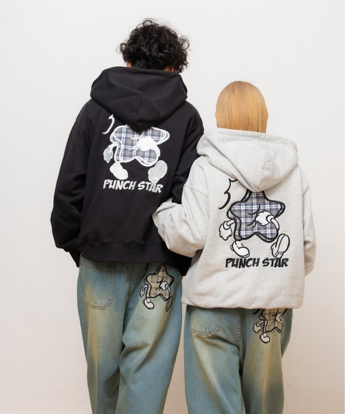 kaoyorinakami(カオヨリナカミ)の「starpunch hoodie / スターパンチパーカー(パーカー・メンズ・グレー/ブラック・X-LARGE/LARGE/MEDIUM/SMALL)」の5枚目の写真