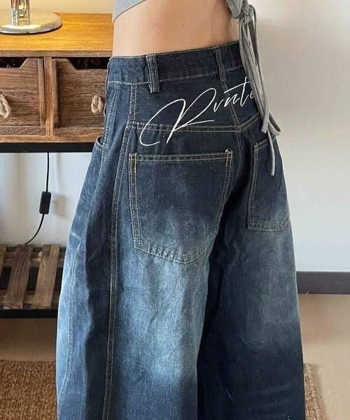 NANEA(ナネア)の「バックロゴ刺繍 切り替えカーブデニムパンツ(デニムパンツ・レディース・ブルー・X-LARGE/LARGE/MEDIUM/SMALL)」の20枚目の写真