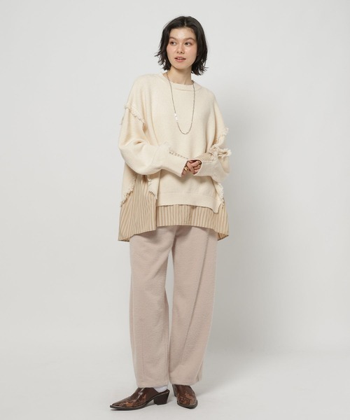 セール】ストライプドッキングニット（ニット/セーター）｜niko and