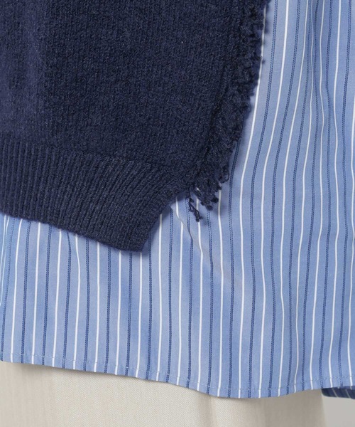 niko and...（ニコアンド）の「ストライプドッキングニット（ニット/セーター・レディース・ネイビー/アイボリー/グレー・FREE）」の12枚目の写真