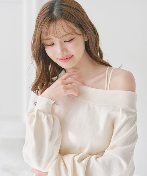 YU'NOW(ユナウ)の「【丈が選べる/ストラップ調整可◎】【クッション性のあるカップで安定感抜群◎】ふわましゅブラキャミ【バッククロスデザインがかわいい♪】(キャミソール・レディース・アイボリー/ブラック系その他/ブラック/アイボリー系・LL/L/M/S)」の16枚目の写真