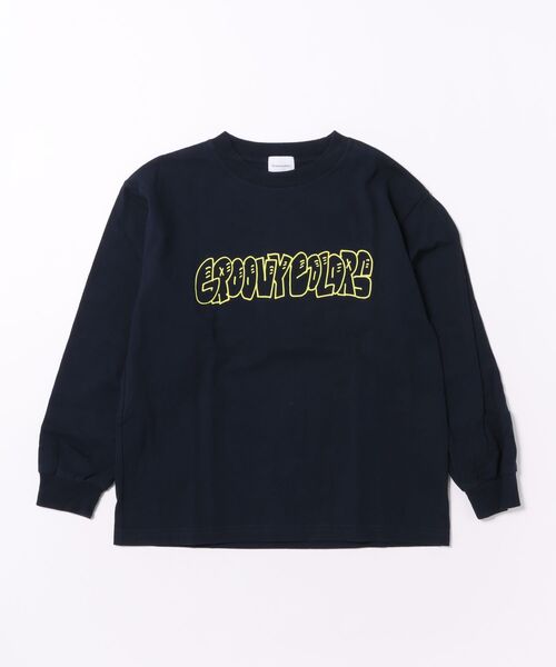 GROOVY COLORS（グルービーカラーズ）の「Graffiti Logo Long Sleeve Tee（Tシャツ/カットソー・キッズ・ネイビー・145/135）」の3枚目の写真