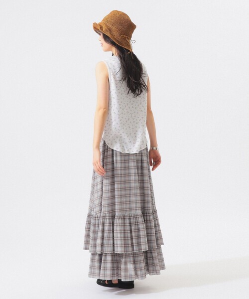 BEAMS BOY（ビームスボーイ）の「フラワー サーマル ノースリーブ（タンクトップ・レディース・ネイビー/オフホワイト・ONE SIZE）」の5枚目の写真