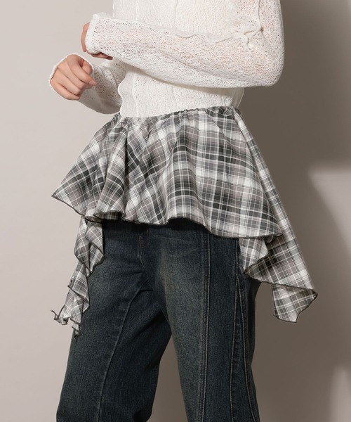 PAGEBOY（ページボーイ）の「シアーチェックマルチWAYワンピース【マルチWAY着用可能】（ワンピース・レディース・ブルー/ブラック・FREE）」の19枚目の写真