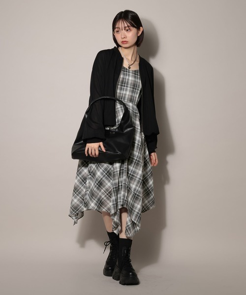 PAGEBOY（ページボーイ）の「シアーチェックマルチWAYワンピース【マルチWAY着用可能】（ワンピース・レディース・ブルー/ブラック・FREE）」の3枚目の写真