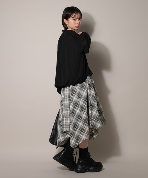 PAGEBOY（ページボーイ）の「シアーチェックマルチWAYワンピース【マルチWAY着用可能】（ワンピース・レディース・ブルー/ブラック・FREE）」の7枚目の写真