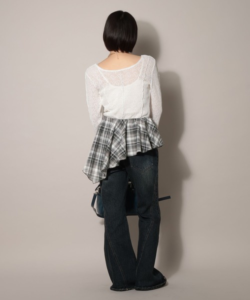 PAGEBOY（ページボーイ）の「シアーチェックマルチWAYワンピース【マルチWAY着用可能】（ワンピース・レディース・ブルー/ブラック・FREE）」の22枚目の写真