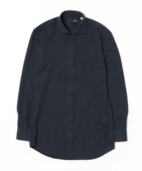 TAKA-Q(タカキュー)の「ワイシャツ メンズ ストレッチ 吸水速乾 ノンアイロン カッタウェイ 長袖 ビジネス ドレス NEWスタンダードフィット(ビジネスシャツ・メンズ・ネイビー・首回り41cm-裄丈86cm/首回り41cm-裄丈82cm/首回り39cm-裄丈80cm/首回り37cm-裄丈80cm/首回り45cm-裄丈86cm/首回り39cm-裄丈84cm/首回り43cm-裄丈86cm/首回り43cm-裄丈82cm)」の2枚目の写真