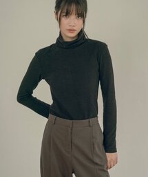 A3465 Terry slim turtleneck_Black