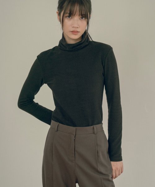 VANONE ATELIER(バノンアトリエ)の「A3465 Terry slim turtleneck_Black(Tシャツ/カットソー・レディース・ブラック・FREE)」の1枚目の写真