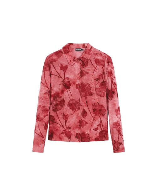 Desigual(デシグアル)の「トーンオントーン花柄プリント ピンクの長袖Tシャツ(Tシャツ/カットソー・レディース・レッド・XS/S/L/XL/M)」の3枚目の写真