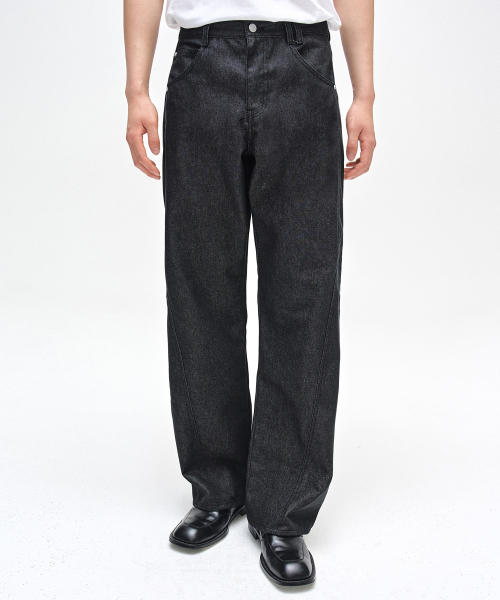 DECET(デケト)の「Curved Wide Jeans DCPT033CPBlack2(デニムパンツ・レディース・その他・26/28/30/32/34)」の2枚目の写真