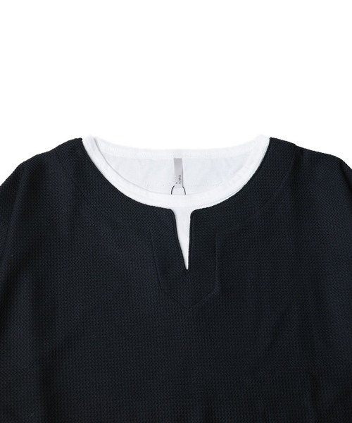 B.I.D.(ビーアイディー)の「《エステルウェッジ レイヤード風キーネックTシャツ》(Tシャツ/カットソー・レディース・ブラック/グリーン/サンドベージュ・LARGE)」の8枚目の写真