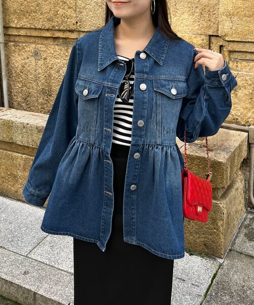 セール】ペプラムデニムジャケット（デニムジャケット）｜prose verse