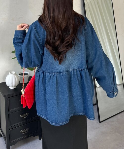 prose verse（プロズヴェール）の「ペプラムデニムジャケット（デニムジャケット・レディース・ブルー・LARGE/MEDIUM）」の4枚目の写真
