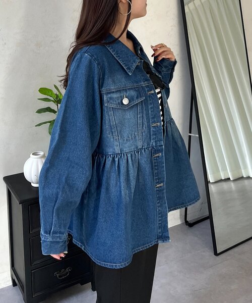 prose verse（プロズヴェール）の「ペプラムデニムジャケット（デニムジャケット・レディース・ブルー・LARGE/MEDIUM）」の5枚目の写真