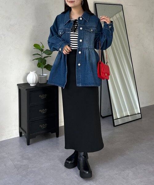 ペプラムデニムジャケット（デニムジャケット）｜prose verse（プロズ