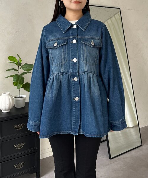 prose verse（プロズヴェール）の「ペプラムデニムジャケット（デニム