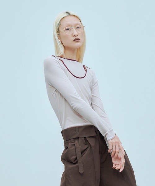 新品 THINGS THAT MATTER シアー レイヤード リブ トップス SHEER LAYERED RIB TOPS / シアー レイヤード リブ トップス（Tシャツ
