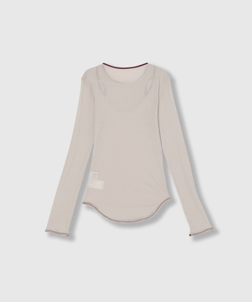 THINGS THAT MATTER(シングス ザット マター)の「SHEER LAYERED RIB TOPS / シアー レイヤード リブ トップス(Tシャツ/カットソー・レディース・ブラック/ブラック×ホワイト/グレイッシュベージュ・FREE)」の17枚目の写真